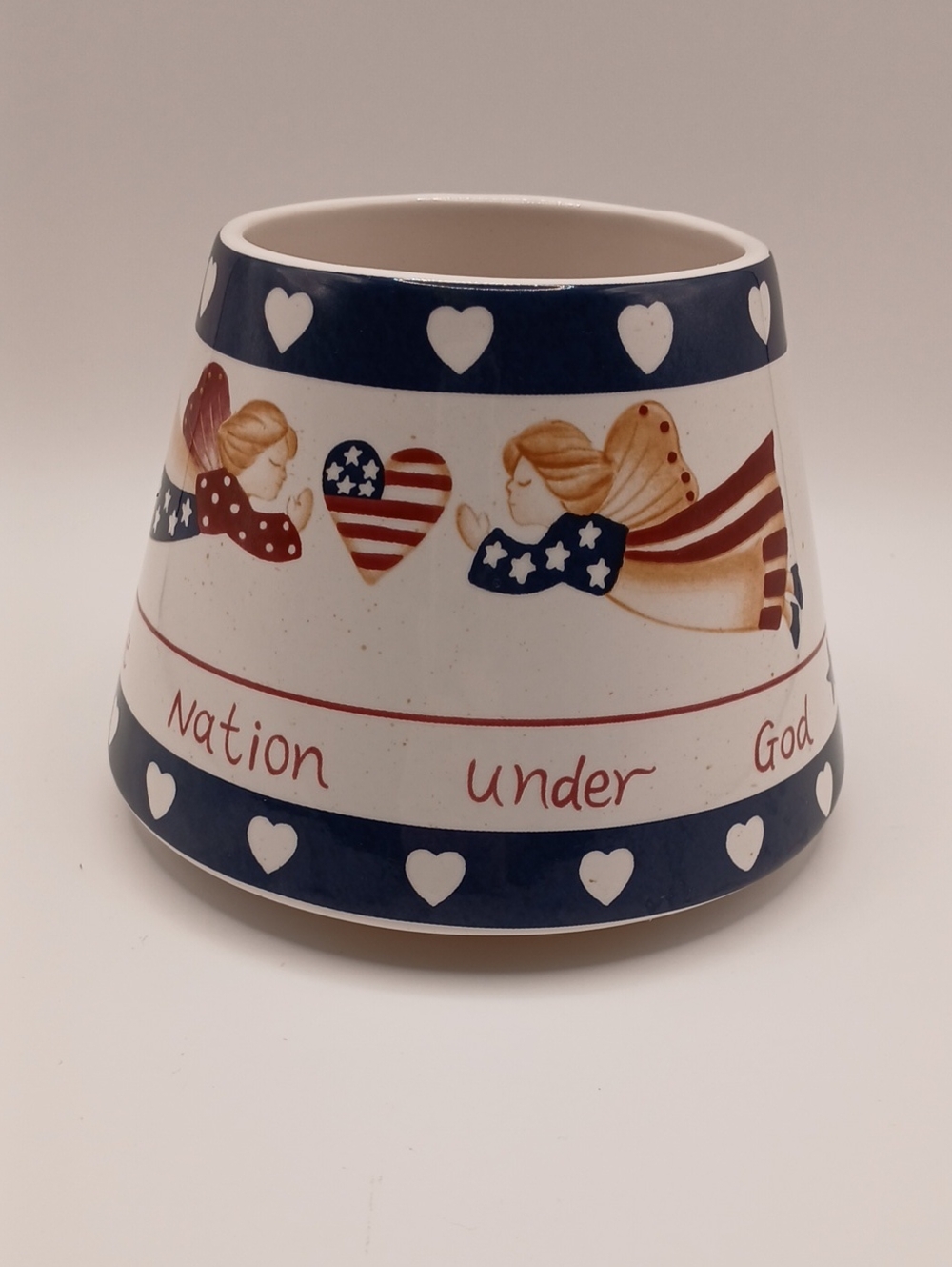 Home Interiors Patriotic Angel Ceramic Candle Shade Topper
